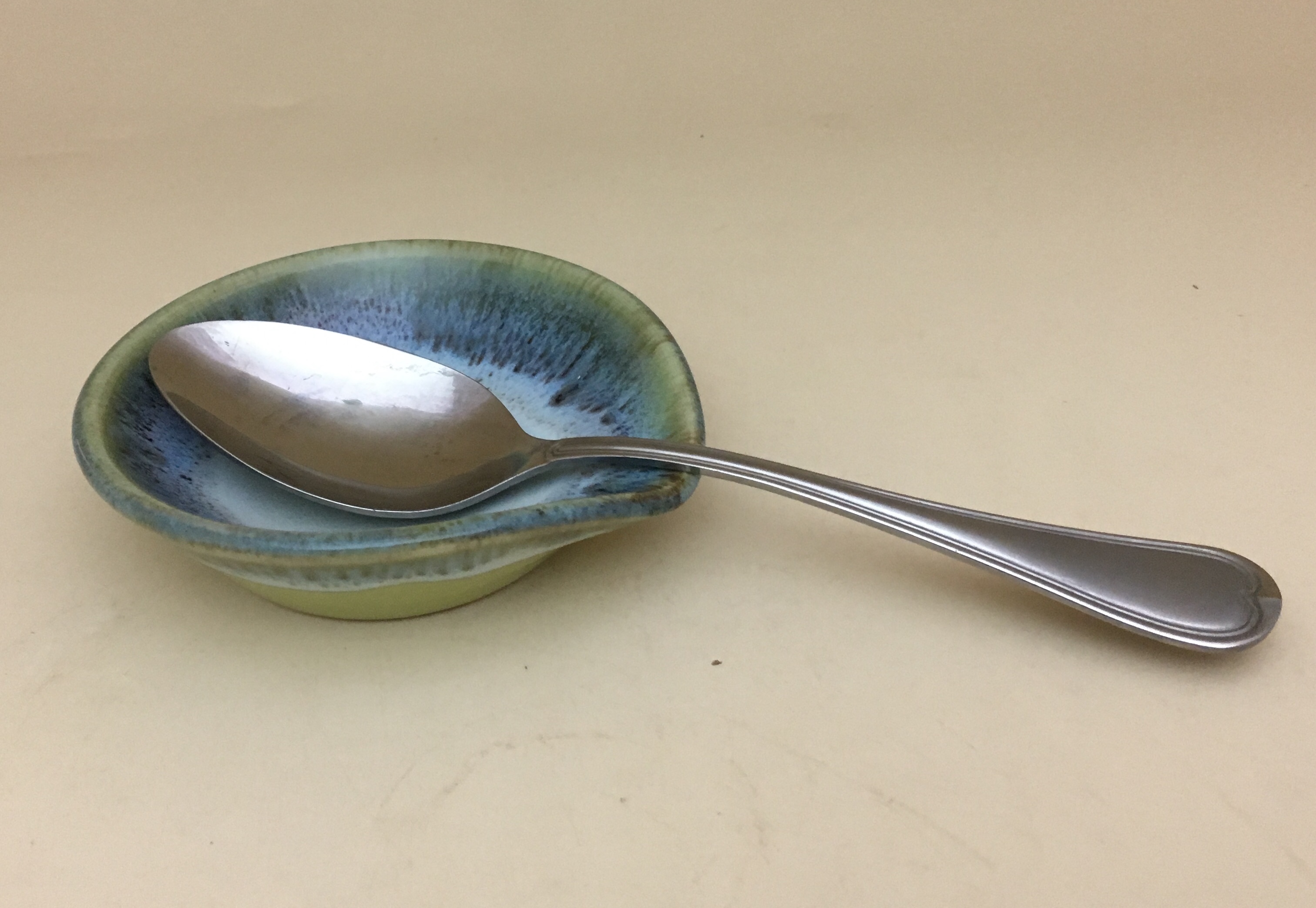 605 Spoon Rests Set of 3 (Blue/Green) Wizard of Clay Pottery